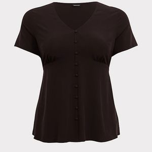TORRID BLACK CHABLIS BUTTON BLOUSE